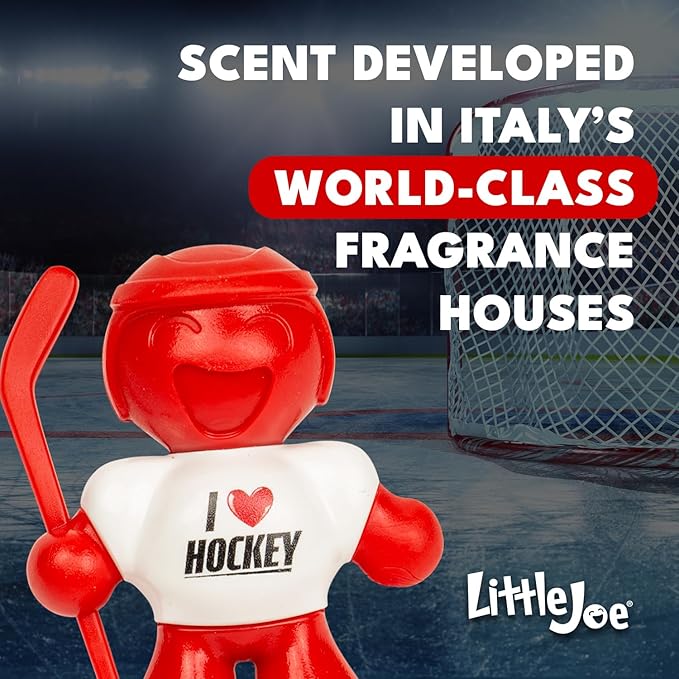 Little Joe 96427-6PK I Love Hockey New Car Scent Car Air Freshener Vent Clip, Fights Odors for up to 45 Days, Long-Lasting Freshness, Cute Car Odor Eliminator, Red, Pack of 6