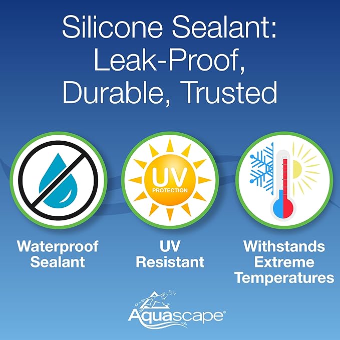 Aquascape Black Silicone Sealant – Safe for Fish, Waterproof, Flexible, and Durable Adhesive for Ponds, Water Features, and Aquariums, 10.1 oz, 29186