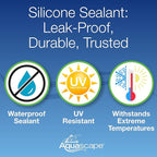 Aquascape Black Silicone Sealant – Fish-Safe Waterproof Silicone for Ponds, Aquariums, Terrariums, and Home Repairs, 4.7 oz Tube, 22010