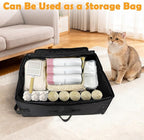 SZEE Travel Litter Box for Cats with Zipped Lid with 3 Pcs Disposable Liner Bags, Easy Cleaning, Suitable for Pets up to 15lbs, Portable Litter Box for Travel, Car, Hotel, Airplane, Camping - Black