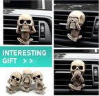 3 PCS Skull Car Air Fresheners Vent Clips, Halloween Decor, Air Conditioner Outlet Diffuser, Horror Car Decorations Accessories
