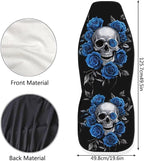 Skull Blue Rose Car Seat Covers Anti Slip Car Seat Covers Front Seats Only Easy to Install and Clean Removable Automotive Accessories Universal Fit for Most Vehicle