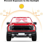 Car Windshield Sun Shade, Car Sun Shade Cute Bow Visor for CarWindshield, Wear-Resistant Black Tape, Foldable 59'x27.5'/63''x31.5''