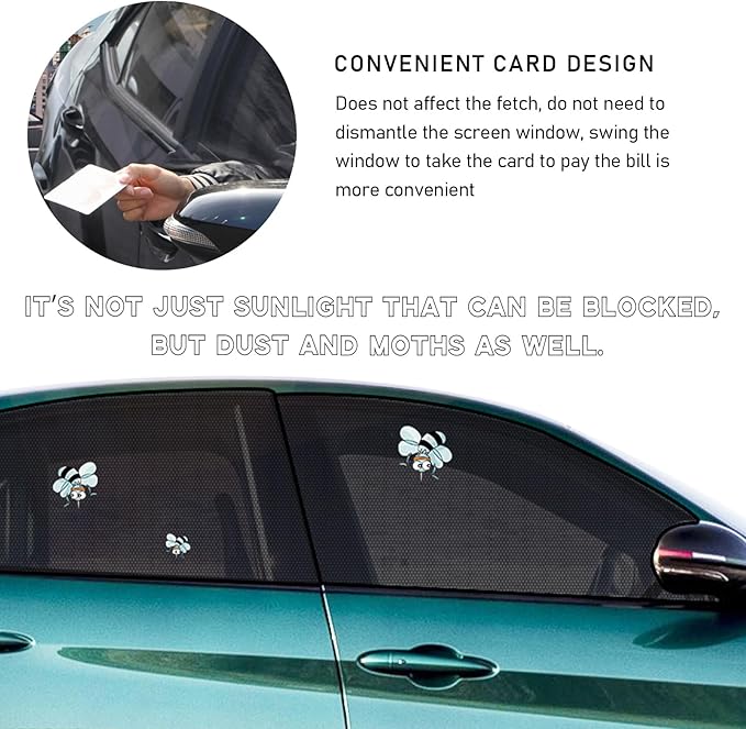 2 PCS Car Window Shades, Auto Front Rear Side Window Sun Shades for Block Heat & UV Protection, Breathable Mesh Baby Window Screen Covers, Universal Car Accessories (SUV Front)