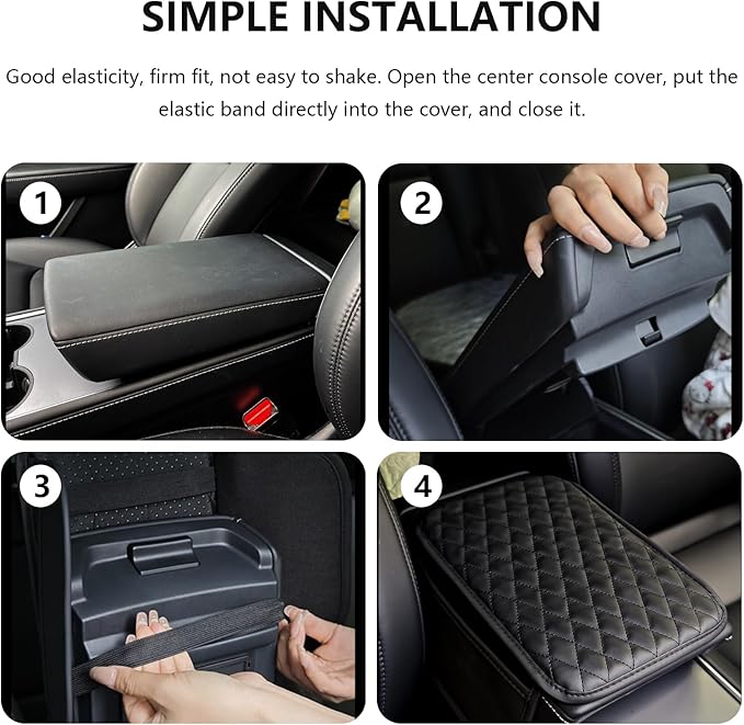 Car Center Console Cover,Microfiber Leather Car Armrest Cover Cushion with Storage Bags, Universal Car Armrest Storage Box Car Interior Accessories for Most Vehicles, Beige