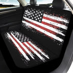 KEIAHUAN 4th of July Car Seat Cover Full Set American Flag Patriotic Breathable Car Front Seat Cover and Rear Bench Cover Set of 4