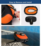 YeewayVeh Car Wash Brush Replacement Cover, Soft Microfiber Car Wash Mop Head Compatible with 55" Long Handle Car Wash Brush and 15° Curved Pole Car Wash Mop, Orange