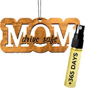 Car Fragrance for 365 Days FreshWood Mom Drive Safe ❘ Car Hanging Ornament ❘ Gift for Mom ❘ Rear View Mirror Air Freshener ❘ Mirror Hanging Ornament ❘ Hand Made Car Essential