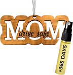 Car Fragrance for 365 Days FreshWood Mom Drive Safe ❘ Car Hanging Ornament ❘ Gift for Mom ❘ Rear View Mirror Air Freshener ❘ Mirror Hanging Ornament ❘ Hand Made Car Essential