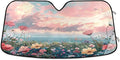 xigua Wildflowers Car Windshield Sunshade Foldable Front Window Sun Visor Protector for Car,SUV,Truck - Keep Vehicle Cool,55 x 27.6 Inch