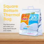 Superio Hot and Cold Insulated Bags for Food Delivery, Grocery Shopping Bags, Food Storage for Hot and Frozen Food for Travel, Disposable Cooler Bag, Reinforced Thermal Lunch Bag (5, 13"x7"x15.5")