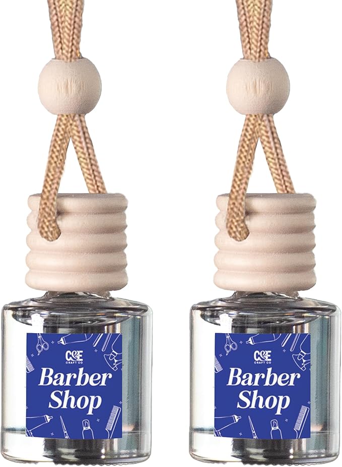 CANDECraftCo Car Air Hanging Fragrance Oil, Car Auto Freshener for Essential Oils, Scents Fragrance Aromatherapy Automobile Diffuser, Long Lasting (Barber Shop)