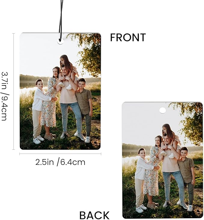 Custom Air Fresheners with Pictures - Personalized Double Sided Photo Text Air Fresheners for Car Wardrobe Bathroom Decor Hangings