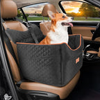Dog Car Seat - Memory Foam Dog Booster Seats for Small Dogs Up to 25lbs-Elevated Pet Car Seat with Storage Pockets and Dogs Seat Belt-Pet Travel Bed for Front & Back Seats-Removable Washable-Black