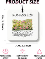 Black Christian Car Air Freshener 4 Pcs, Coquette Black Bow Bible Verse Religious Hanging Air Freshener for Cars Closet Drawer Books, Cute Christian Car Accessories Mirror Decor for Women