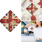 6 Pcs Car Air Fresheners Hanging Scented Cards for Car Fresheners Vintage Union Jack British Flag Car Aromatherapy Tablets Funny Hanging Air Freshener for Car Rearview Mirror Pendant