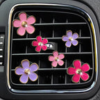 Daisy Air Vent Clips, 6 Pcs Cute Flower Car Air Conditioning Outlet Clip Car Air Freshener Clip Charm Car Interior Decor Charm Colorful Car Interior Accessories for Girls Women (Pink purple rose)