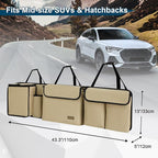 Deluxe Trunk and Backseat Organizer for Medium or large size SUVs & RVs, Detachable Storage Modules with Built-in Cooler, Patent Pending