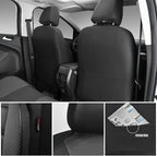 CAR PASS Leather 3D Foam Back Support Car Seat Covers Full Set Air Mesh Automotive Seat Covers, All Season Car Seat Cover Fit Automotive,SUV,Sedan,Van, Airbag Compatible Elegance (Black Charcoal Gray)