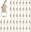100Pcs Hanging Car Air Freshener Diffuser, 8ml Empty Glass Essential Pendant Bottles, Automotive Oil Aromatherapy Fragrance Perfume Containers