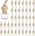 100Pcs Hanging Car Air Freshener Diffuser, 8ml Empty Glass Essential Pendant Bottles, Automotive Oil Aromatherapy Fragrance Perfume Containers