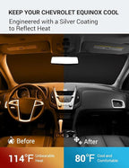 Proadsy 2026 Upgrade Windshield Sun Shade Custom Fit 2010-2017 Equinox Foldable Front Sunshade Protector Sun Visor Blocks UV Rays Keep Car Cooler