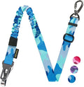 Hotsky Dog Seat Belt, Adjustable Safety Seatbelt 3-in-1 Car Harness for Dogs in Car Nylon Elastic Bungee Buffer Tether with Clip Hook Latch Buckle Swivel Zinc Alloy Carabiner(Blue Camo)