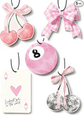 Coquette Pink Bow Car Air Fresheners, 5-Pack Assorted Floral Scents Cherry Cute Girly Car Accessories Hanging Decor for Rearview Mirror Long-Lasting for Women Teen Girls