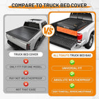 [High Visibility] Waterproof Truck Bed Bag with Orange Safety Trim, 26 CuFt Heavy Duty Cargo Carrier for Pickup Truck, Weatherproof Storage Bag for Camping & Road Trips