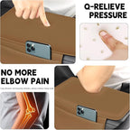 Car Armrest Cover Pad - Nappa Leather Car Center Console Cover with Breathable Holes, Non-Slip Auto Arm Rest Cushion, Universal Car Interior Accessories Fit forTesla Model Y (Light Brown)