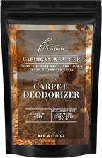 Lapew Cardigan Weather Carpet Deodorizer Powder - Pet Safe Freshener for Vacuuming | Scented Odor Eliminator for Home | 16 oz
