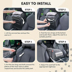 BurgeonNest Center Console Small Dog Car Seat - Portable Pet Cat Puppy Booster Armrest Carseat Up to 11lbs, Anti-Collapse Comfort Car Travel with Washable Fluffy Cushion and Pillow, Grey