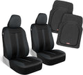 Motor Trend (2) Car Seat Covers for Front Seats with (2) Trimmable Car Floor Mats – Universal Fit Auto Accessories for Cars, Trucks, SUVs, Vans – Interior Protection and Vehicle Interior Shield Combo