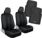 Motor Trend (2) Car Seat Covers for Front Seats with (2) Trimmable Car Floor Mats – Universal Fit Auto Accessories for Cars, Trucks, SUVs, Vans – Interior Protection and Vehicle Interior Shield Combo