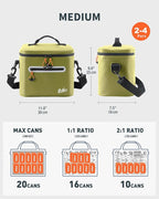 Soft-Sided Cooler Bag, 7/16/30 Can Insulated Lunch Box, Waterproof, Leak-Proof, Portable Lunch Bag for Work, Beach, Drink, Travel, Camping, Picnic