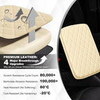 Upgraded Car Center Console Cover Fit for Corolla Faux Leather Car Armrest Cover Cushion with 2 Storage Bags,Car Armrest Storage Box Interior Accessories(Beige&Whiteline)