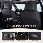 Coverado Car Seat Cover, Cover for Cars Full Seat, Premium Leather, Universal Fit Waterproof Seat Protectors, Car Seat Cushion Non-Slip for Most Cars-BlackBlue