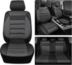 CAR PASS Leather 3D Foam Back Support Car Seat Covers Full Set Air Mesh Automotive Seat Covers, All Season Car Seat Cover Fit Automotive,SUV,Sedan,Van, Airbag Compatible Elegance (Black Charcoal Gray)