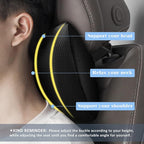 Super Comfy Car Headrest Pillow, Car Pillow for Neck Pain Relief with Adjustable Strap, 100% Memory Foam & Breathable Removable Cover, Ergonomic Design - Softness Travel Car Neck Pillow(Black, 1PC)
