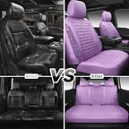 CAR PASS Light Purple Bling Diamond Leather Car Seat Covers Full Sets, Waterproof Shining Glitter Sparkly Crystal Universal Armrest Fit for Automotive Truck SUV Cute Women Girl,Lavender Rhinestone