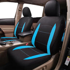 Flying Banner Car Seat Covers Front Seats Rear Bench Polyester car seat Protectors Easy installations Rear Bench Split Classic Man Lady Truck (Full Set - Low Back - Combo Pack, Black Mint Blue)