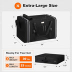 24 x 17 x17 Extra Large cat Carrier up to 30 lbs,for pet car Travel and Long Road Trip,with Curtains and Leakproof Portable Litter Box