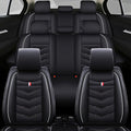 Car Seat Covers 7 Seats for Ford Explorer 2000-2025, Waterproof Durable Compatible Airbag, Premium Leather Seat Protector(7 Seats Standard,Black White)