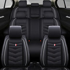Car Seat Covers 7 Seats for Ford Explorer 2000-2025, Waterproof Durable Compatible Airbag, Premium Leather Seat Protector(7 Seats Standard,Black White)
