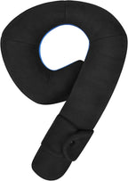 Kids Travel Neck Pillow, Toddler Travel Pillow for Car & Airplane and Head & Chin Support, Comfortably Travel Neck Pillow for Road Trip Sleeping, Gifts for Toddler/Child/Kids (Black & Light Blue)