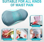 Lumbar Support Pillow for Office Chair, Memory Foam Lumbar Pillow for Lower Back Pain Relief (Blue)