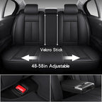 Black Car Seat Cover with Lumbar Support, Car Seat Protector Waterproof, Nappa Leather Car Seat Cushion, Car Seat Covers Front Seats and Back Fit for Most Cars
