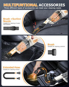 BQYPOWER Handheld Vacuum Cordless, 16000PA Strong Suction Hand Held Vacuum Dust Busters Cordless Rechargeable with Multiple Accessories, Portable Car Vacuum Cleaner High Power for Car Home Office