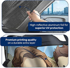 GENANY Windshield Sun Shade for Car SUV Truck (55x30 Inches), Front Window Visor for Windows, Protector Blocks UV