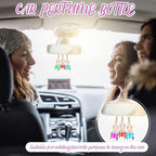 60 Pcs Hanging Car Air Freshener Car Diffuser Bottle Empty Glass Perfume Air Freshener Diffuser Bottle Pendant for Essential Oils Fragrance Aromatherapy Ornament Decor (Cylinder Style)